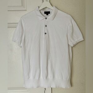 Brooks Brothers White Cotton Polo Shirt Size M